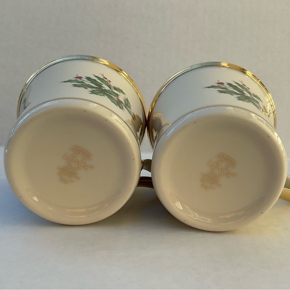 Lenox Holiday Dimensions Fine Porcelain Tea Coffee Cups 2 Dishwasher Saf… - Picture 8 of 9